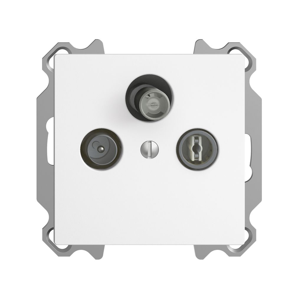 Prise d'antenne ENC SAT DB52 EDIZIOdue blanc, avec IEC/F