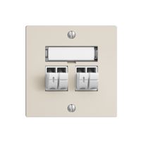 Presa audio Push Type EDIZIOdue F, 2×, kit di dicitura, crema