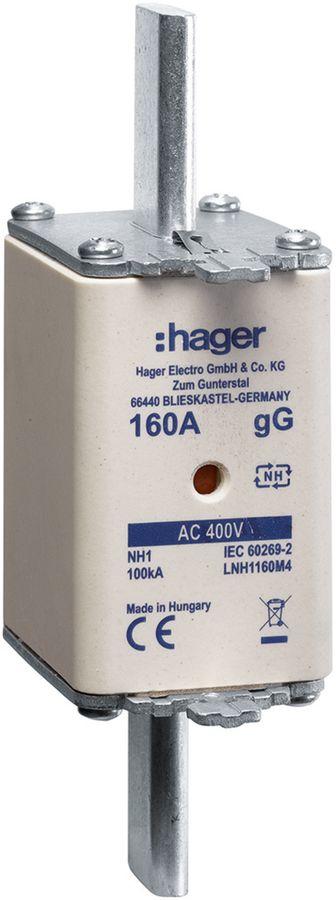 Fusible HPC Hager DIN1 400VAC 250A gG/gL avertisseur double antirouille