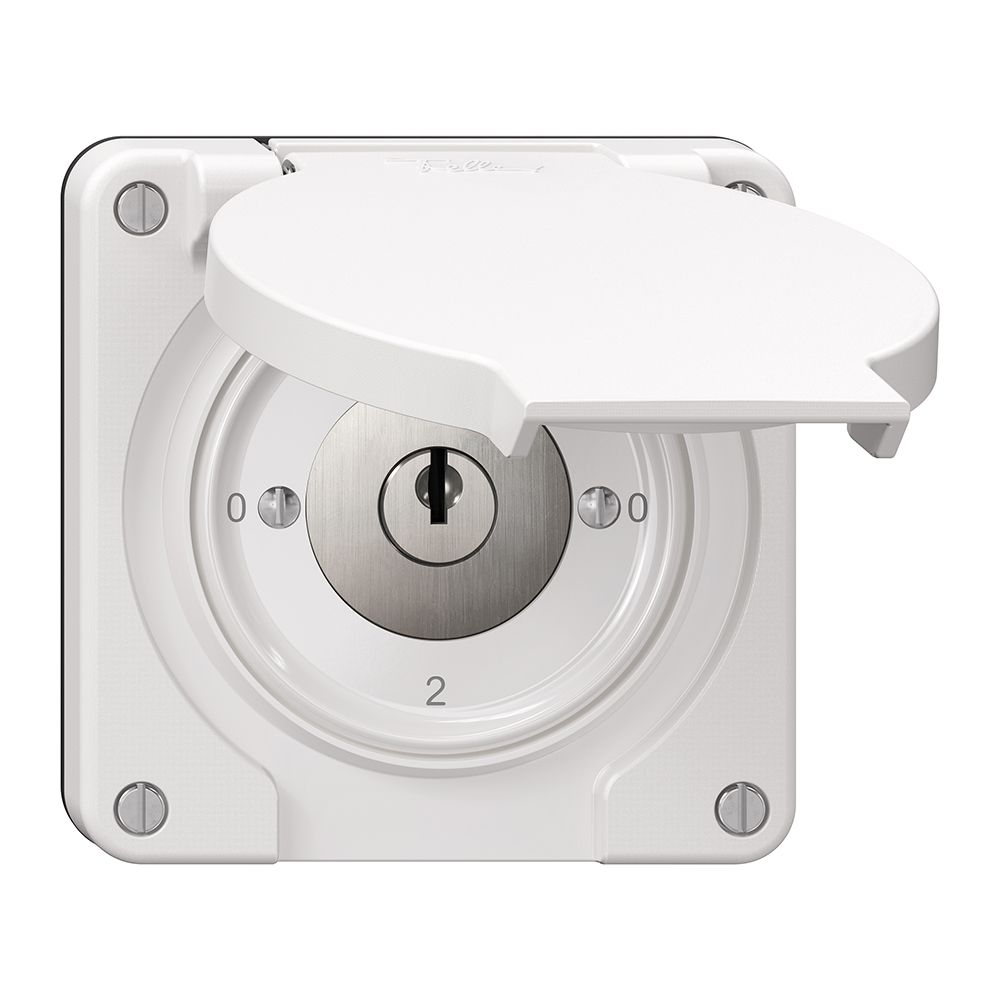 Interrupteur rotatif NEVO N.CO 2/3L avec serrure&2 clés KS 0-1-0-2 blanc