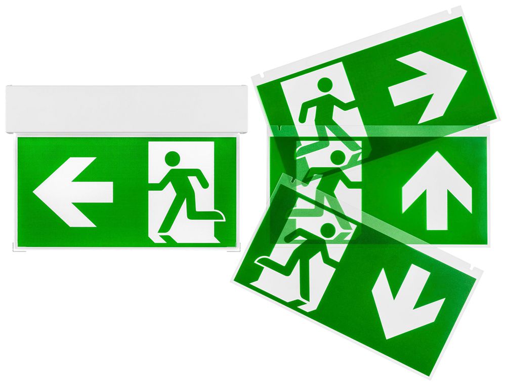 Luminaire de voie de secours LED Tridonic Exit BASIC IP40 3.5W bat 3h cv cp bt