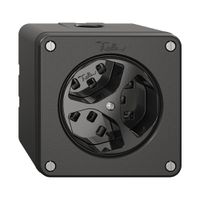 NAPU-Steckdose NEVO, 3×T23, schwarz