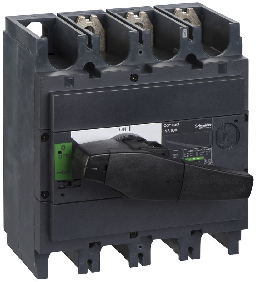 Interupteur de charge Schneider Electric INS 3L 630A avec poignée rotative noir