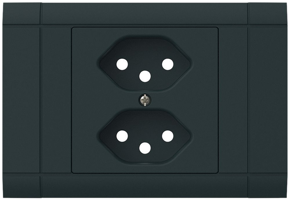 EB-Frontset kallysto für Einbausteckdose 2×Typ 13 Abdeckrahmen steckbar schwarz