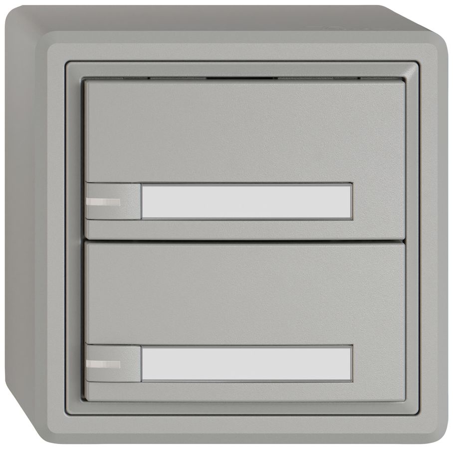 AP-Universaltaster EDIZIO.liv UNI SNAPFIX® 12…48V m.LED blau 2× 1-Tbed.Pap.hgu