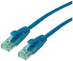 Patchkabel RJ45 ROLINE RM Kat.6A U/UTP AWG26 TPE blau 0.3m