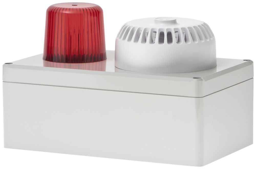 Blitzleuchte Hugentobler Typ 110 mit Sirene 12VAC 5Ws rot