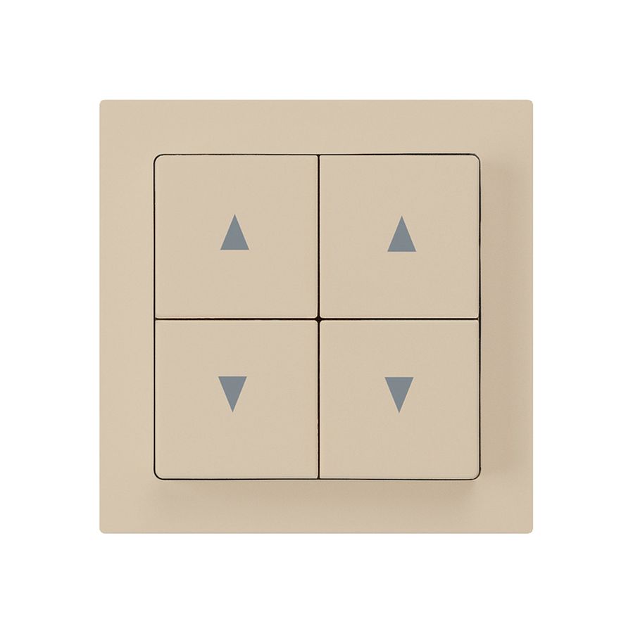 Frontset kallysto 60×60 mm beige für Storenschalter/taster 4-fach