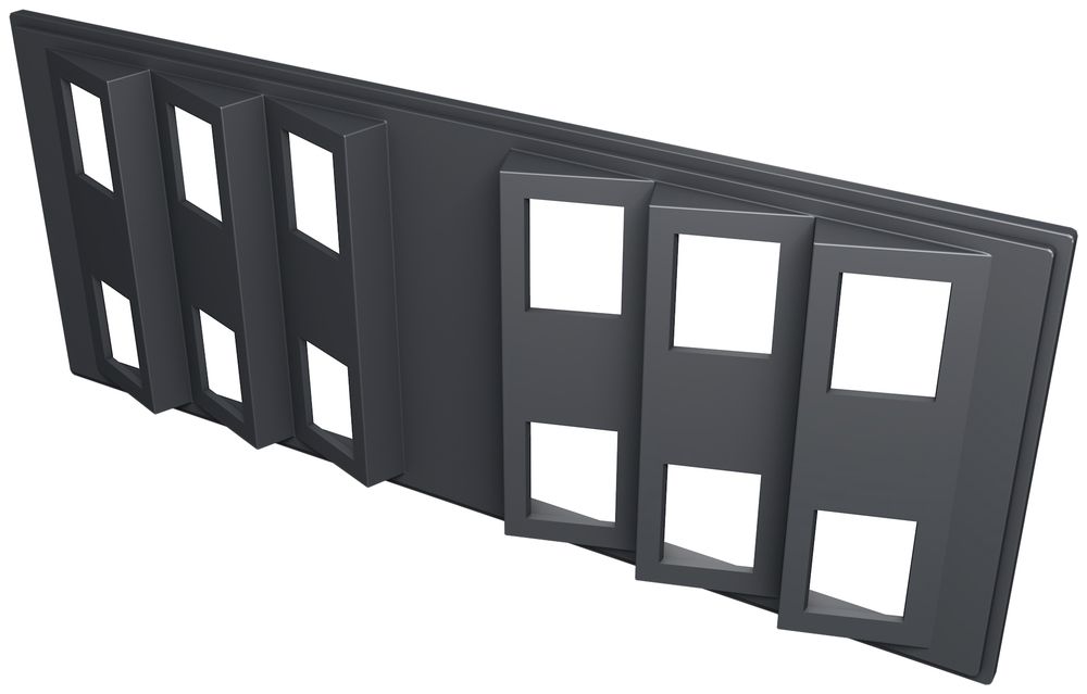 Coperchio R&M U-Box 415 Snap-in RJ45 12port.obliquo nero