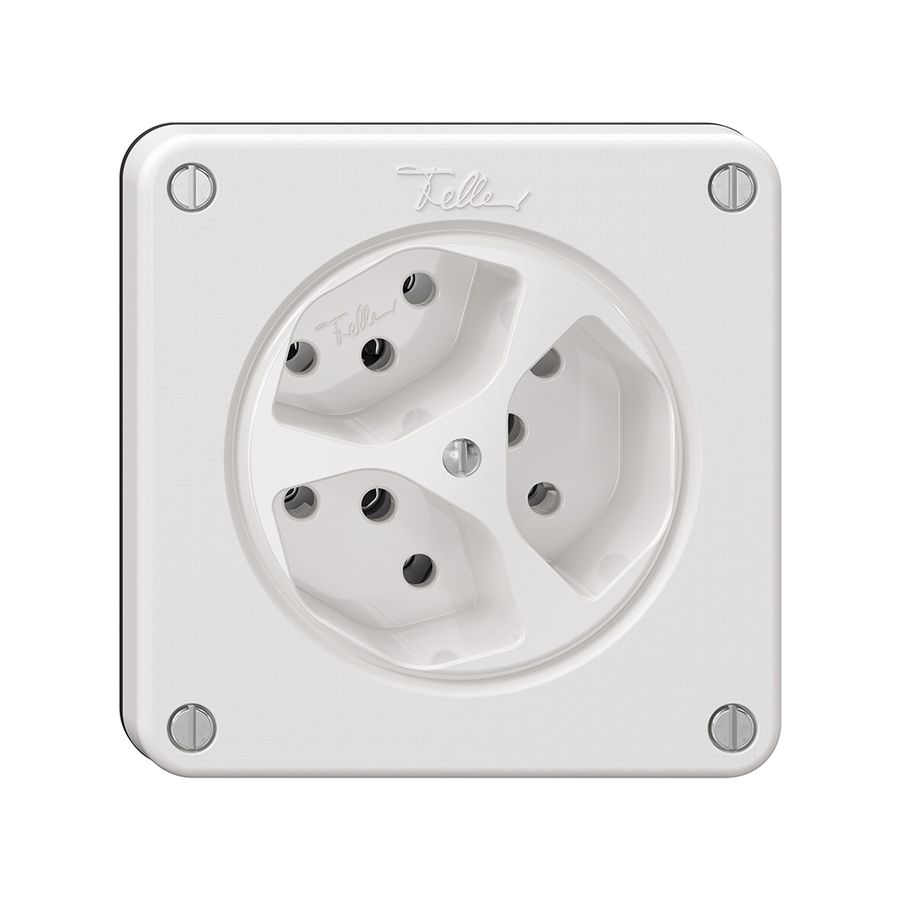 Steckdose NEVO, 3×T13, weiss