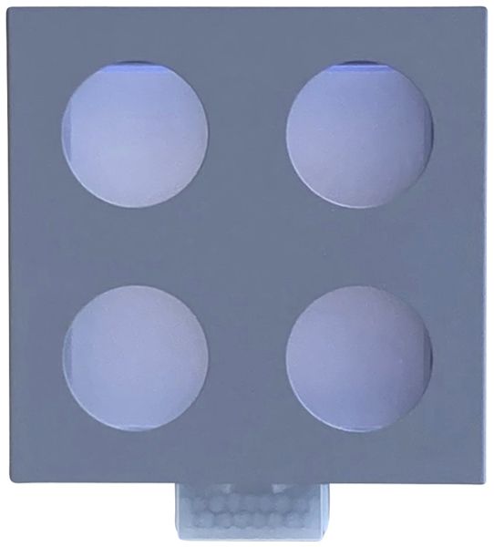 LED-Wandleuchte Z-Licht PIR Cube O SEN 5.5W 500lm 3000K IP65 115×115mm grau