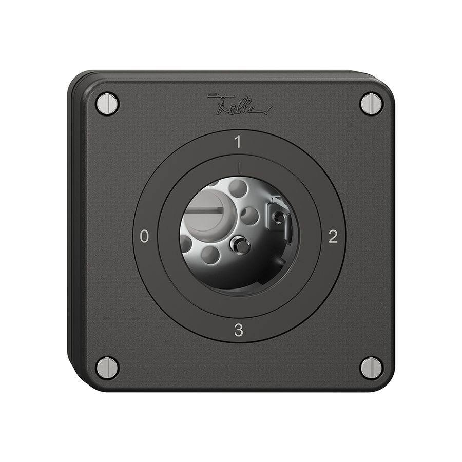 Interrupteur rotatif NUPU NEVO, 5/2L, sans cylindre, KS, 0-1-2-3, noir