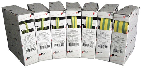 Gaine rétractable 2:1 19/10, vert/jaune box avec 3m