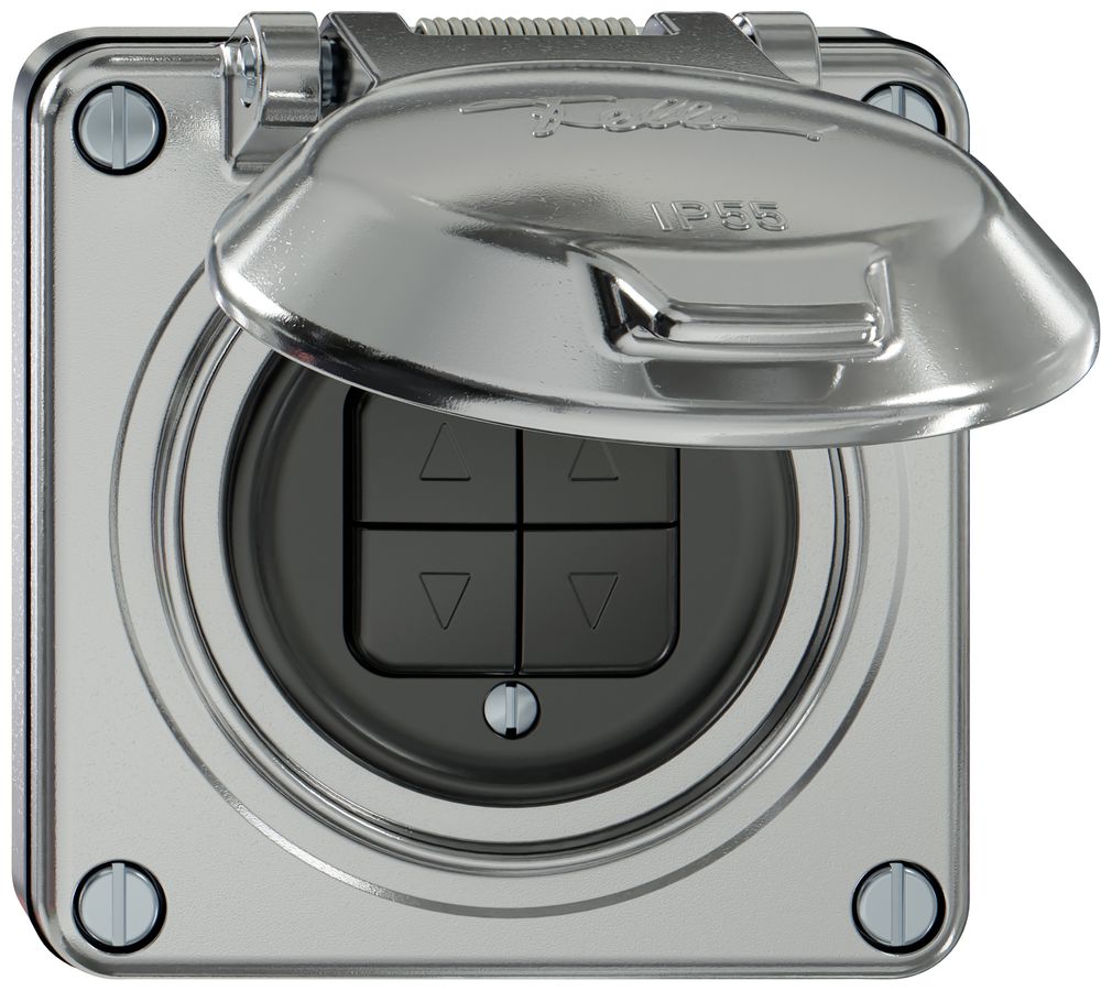 UP-Storentaster ELEMENT 1P 4 Tasten mit Deckel aluminium