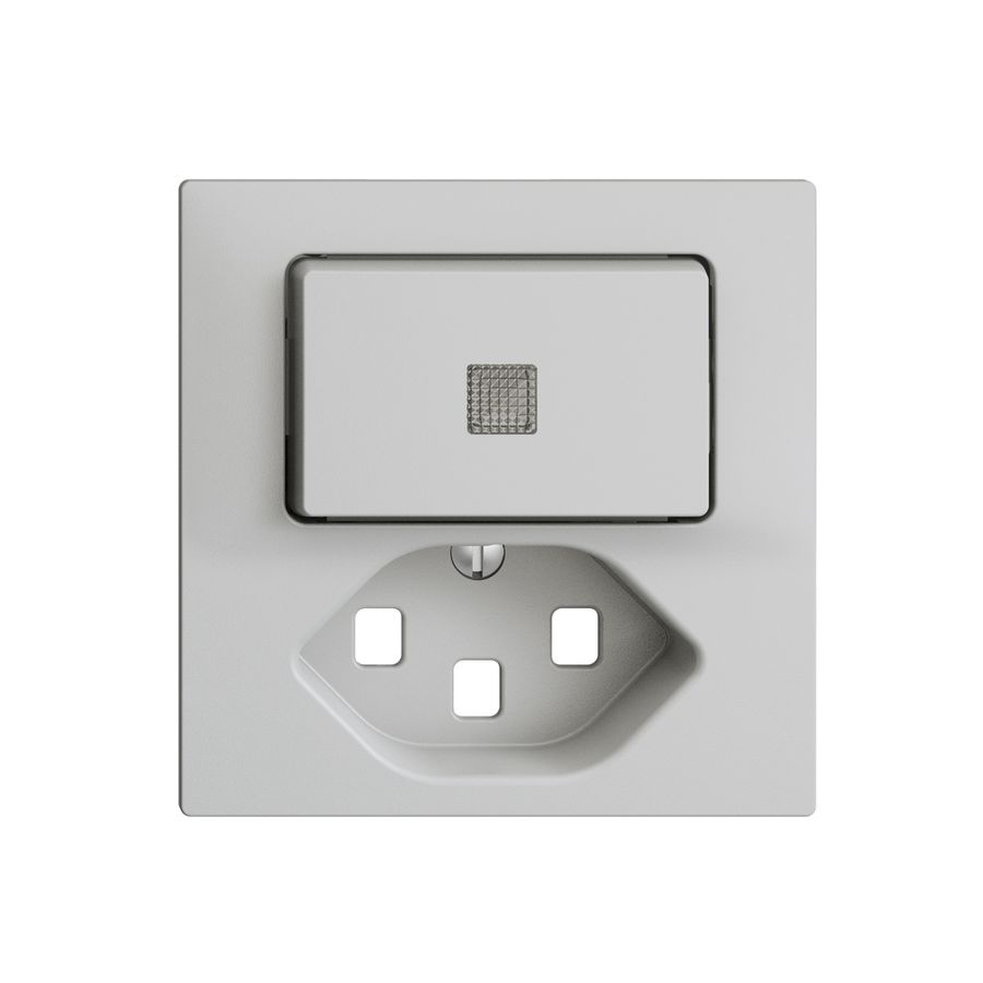 Frontset 60×60mm EDIZIOdue hellgrau T23 mit Linse für Kleinkombi