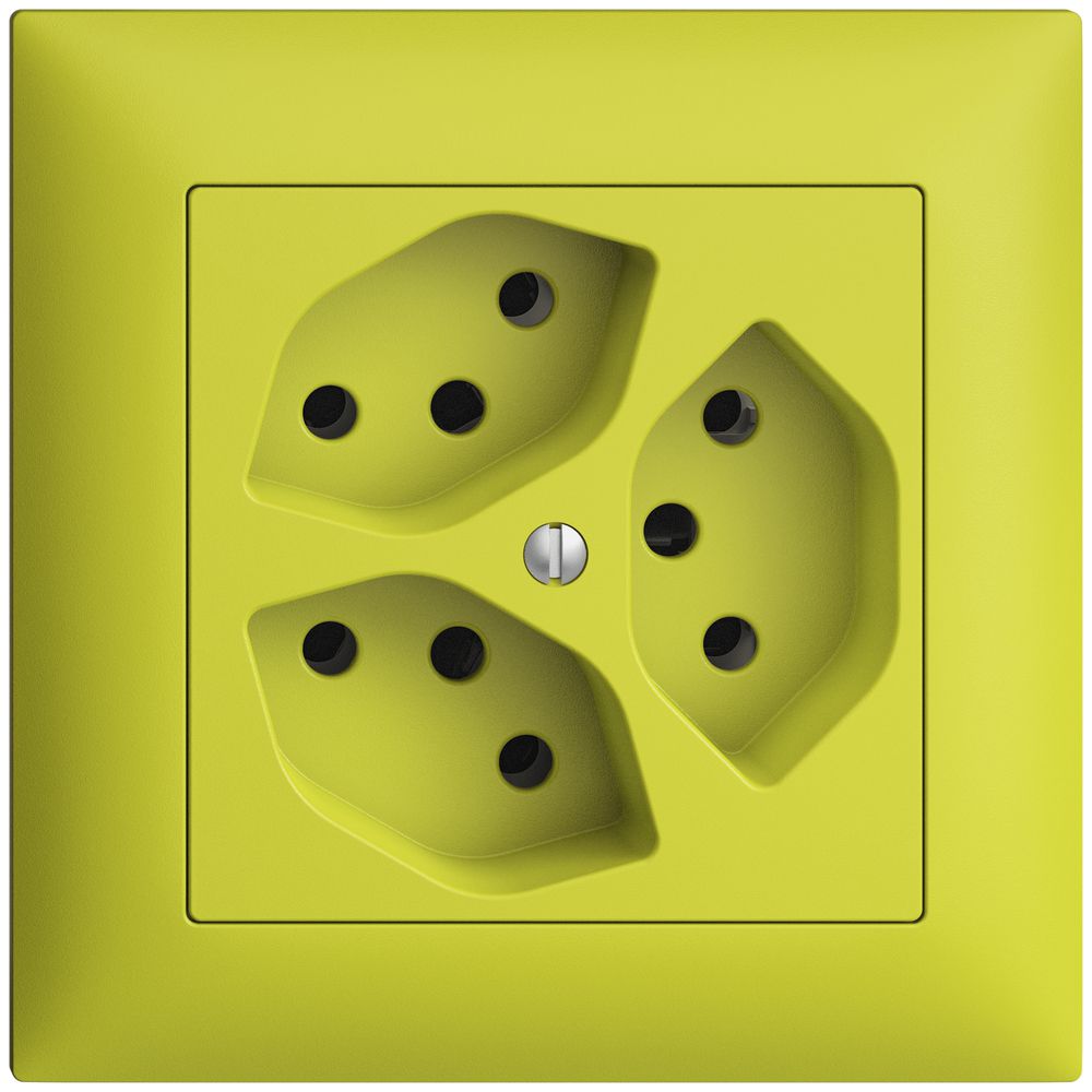 UP-Steckdose EDIZIOdue 3×T13 lemon