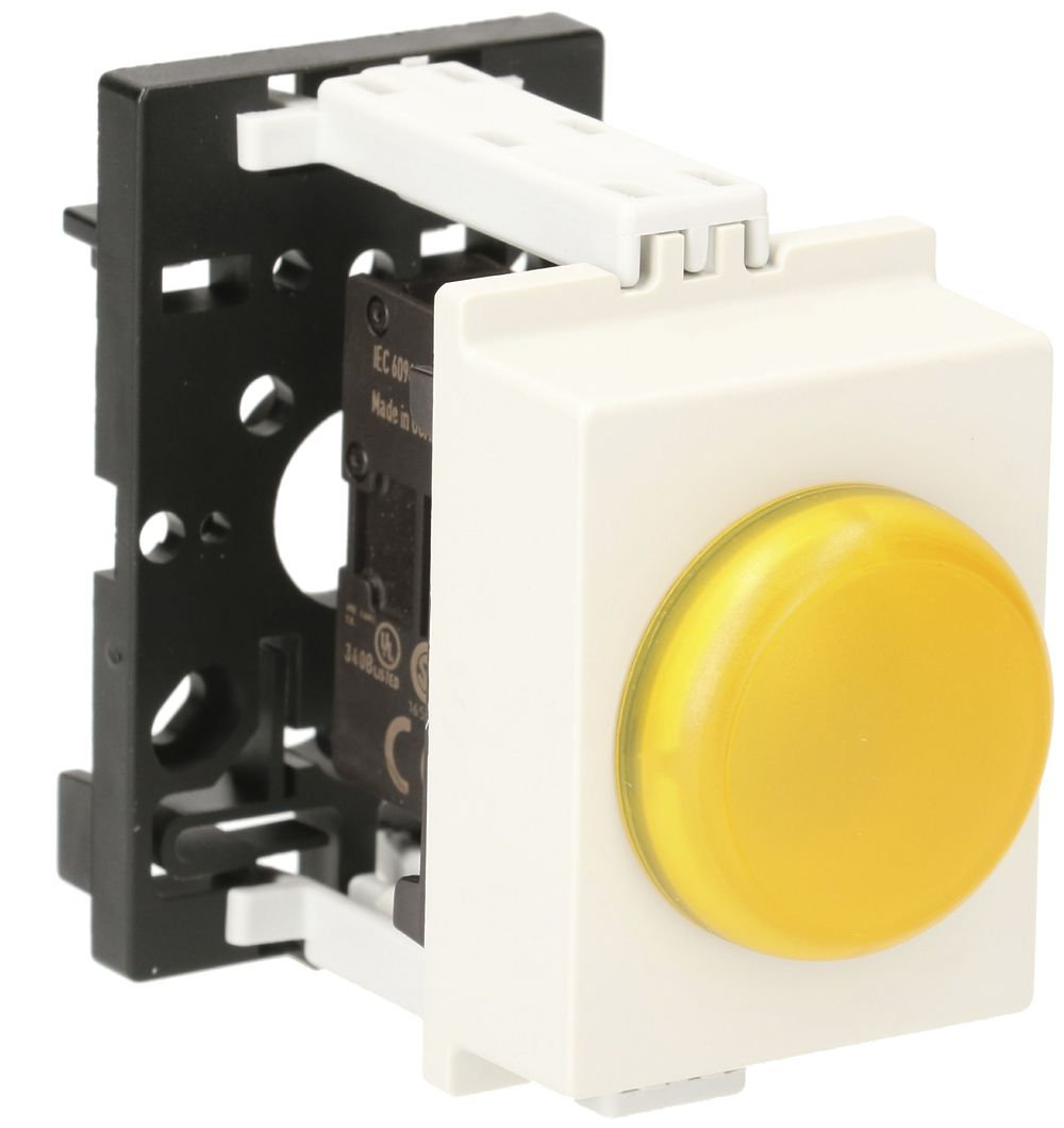 REG-Signallampe K&N, 24VAC/DC, 2TE, Kalotte gelb