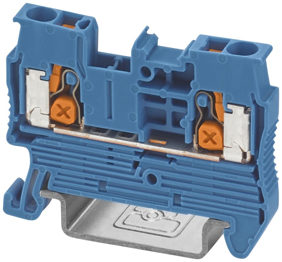Borne de passage joignable PX XT 2,5 BU 4mm² 24A 800V 2×1 DIN35 bl