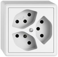 AP-Steckdose EDIZIO.liv SNAPFIX® 3×T13 ws