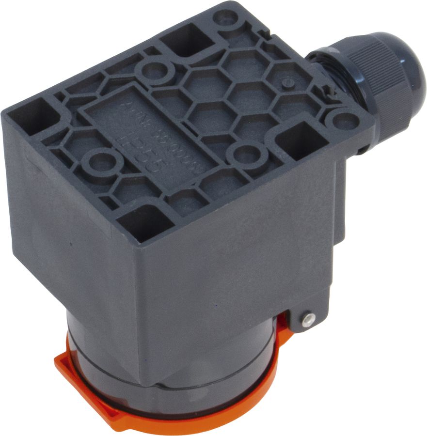 AP-Steckdose Steffen 1×T15 3P 10A 440V IP55 Deckel rot, schwarz