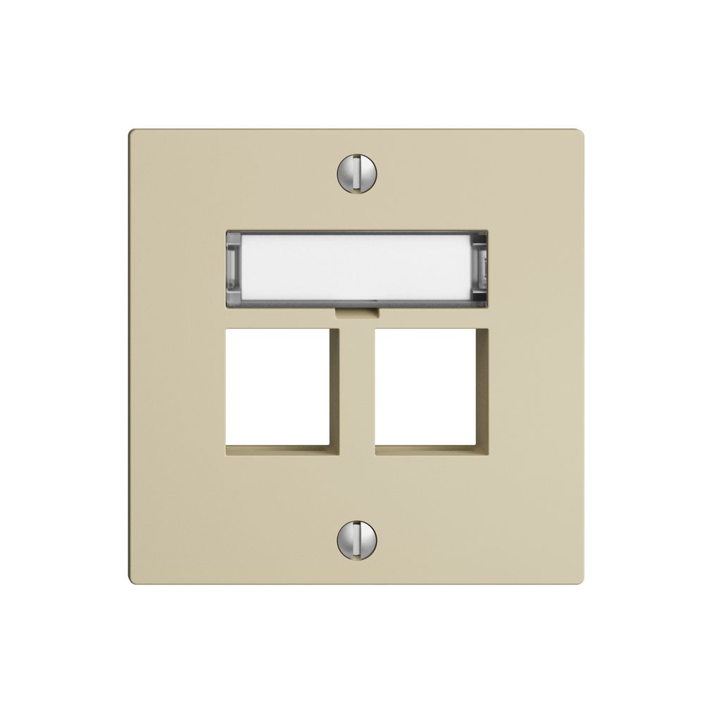 Kit montaggio EDIZIOdue F, uscita dritta, per 2×Keystone, vanille