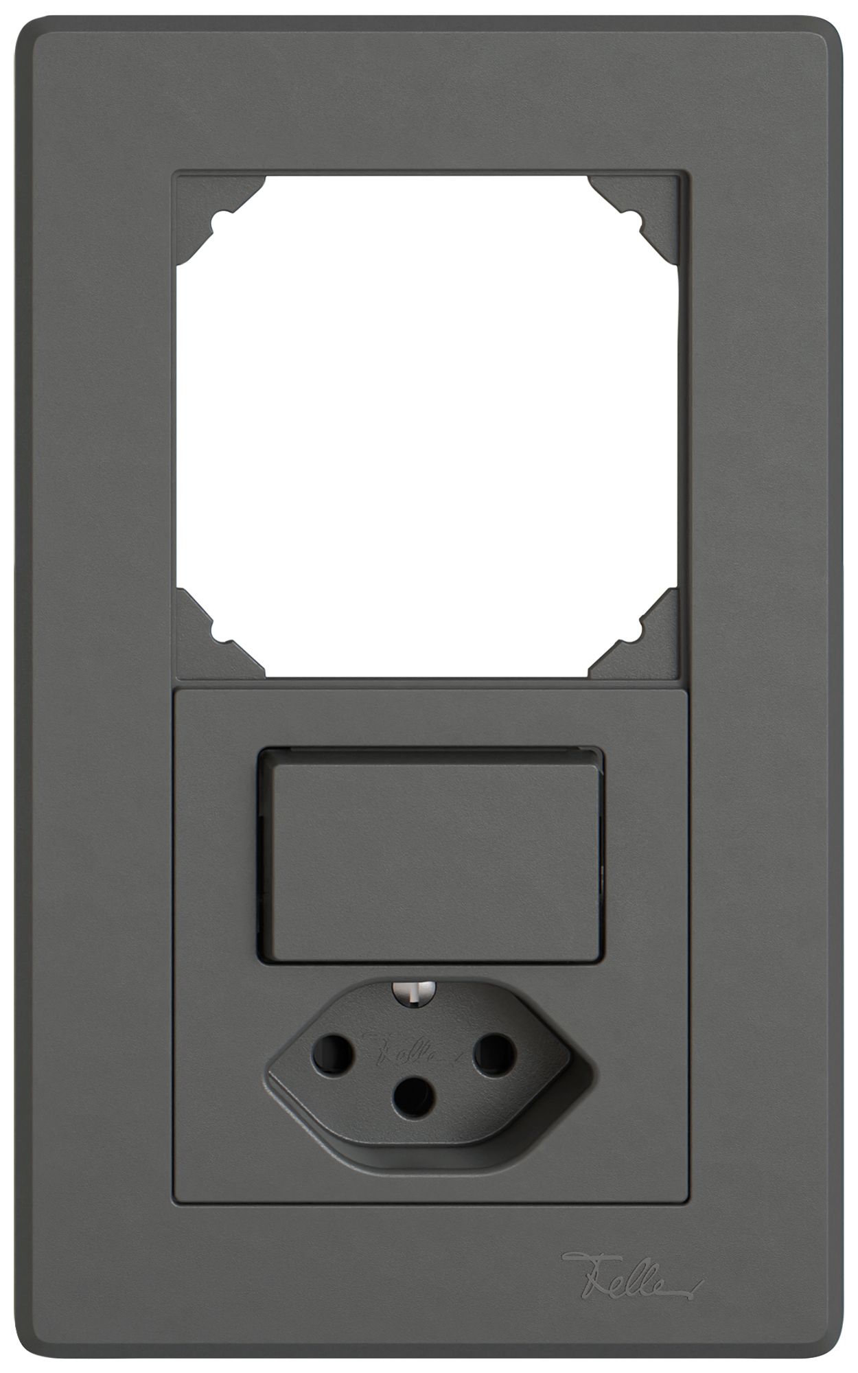 UP-Kombination EDIZIO.liv SNAPFIX® 2×1 156×96mm leer+Schema 3/1L+T13 dunkelgrau