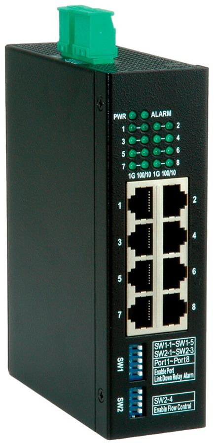 Switch ROLINE Industrial 8×RJ45-GbE
