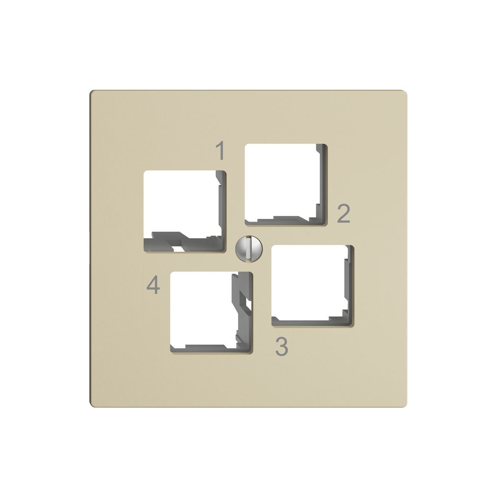 Kit de montage EDIZIOdue EASYNET S-One, pour 4×RJ45, sortie droite, vanille