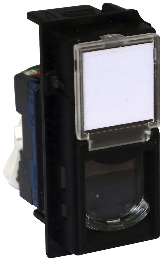 Datendose Living Now Kategorie 6 UTP 1 Modul schwarz