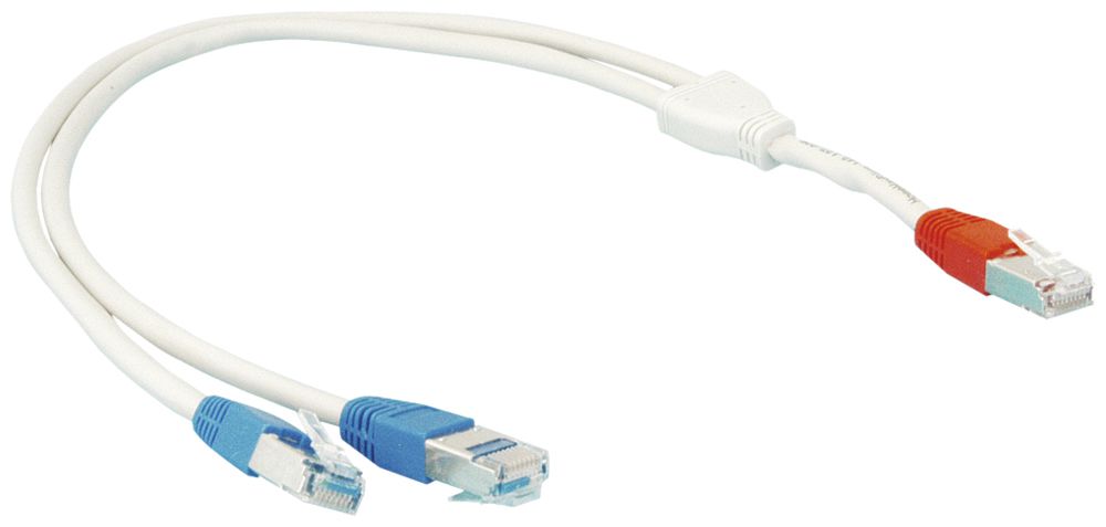 Patchkabel Hager HMS Y LAN/LAN 0.5m grau