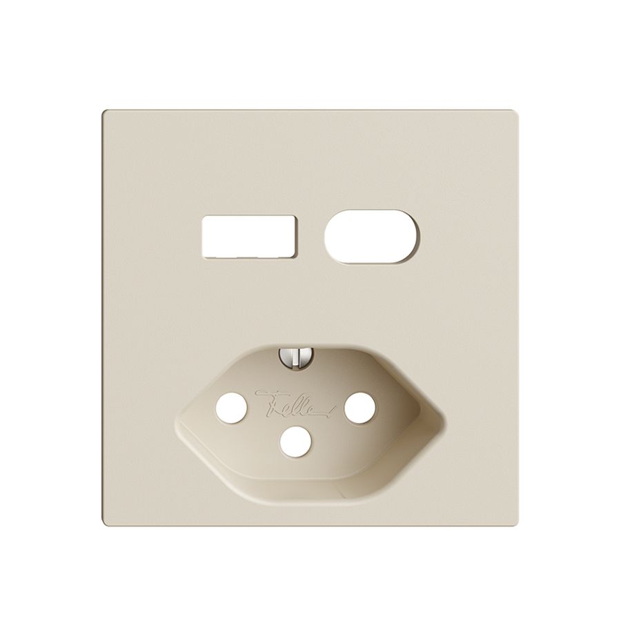 Montageset Feller EDIZIOdue für Steckdose USB Typ A+C + Typ 13 crema