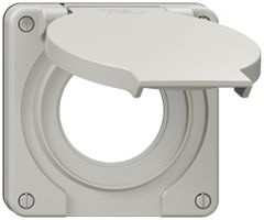 Deckel Feller IP21 für Schuko-Steckdose Dichtung schwarz 87×87mm hellgrau