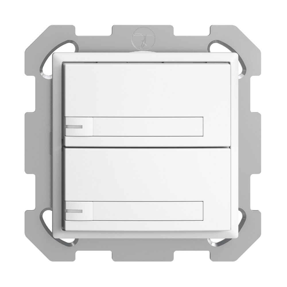 Poussoir ENC KNX 2× EDIZIOdue blanc RGB avec LED avec insert papier