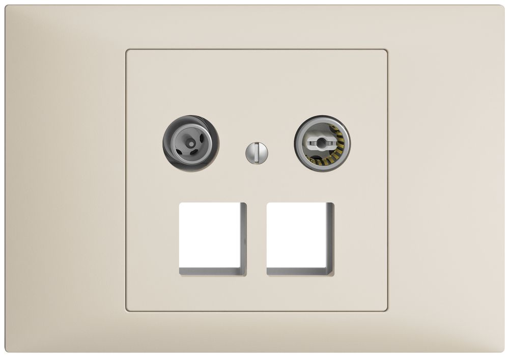 Prise multimédia 4dB INC Edue BKE, prise de dérivation, pour 2×RJ45 Keystone, cr