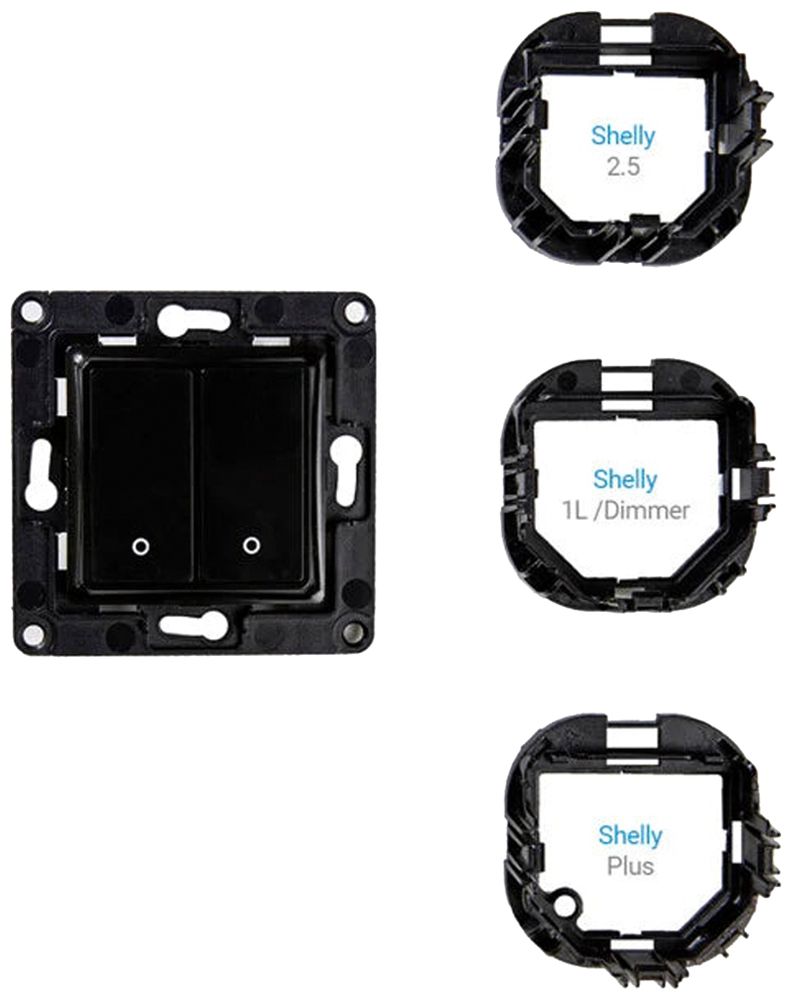 UP-Wandsender Shelly Wall Switch 2 2-Kan 70×70×12mm schwarz