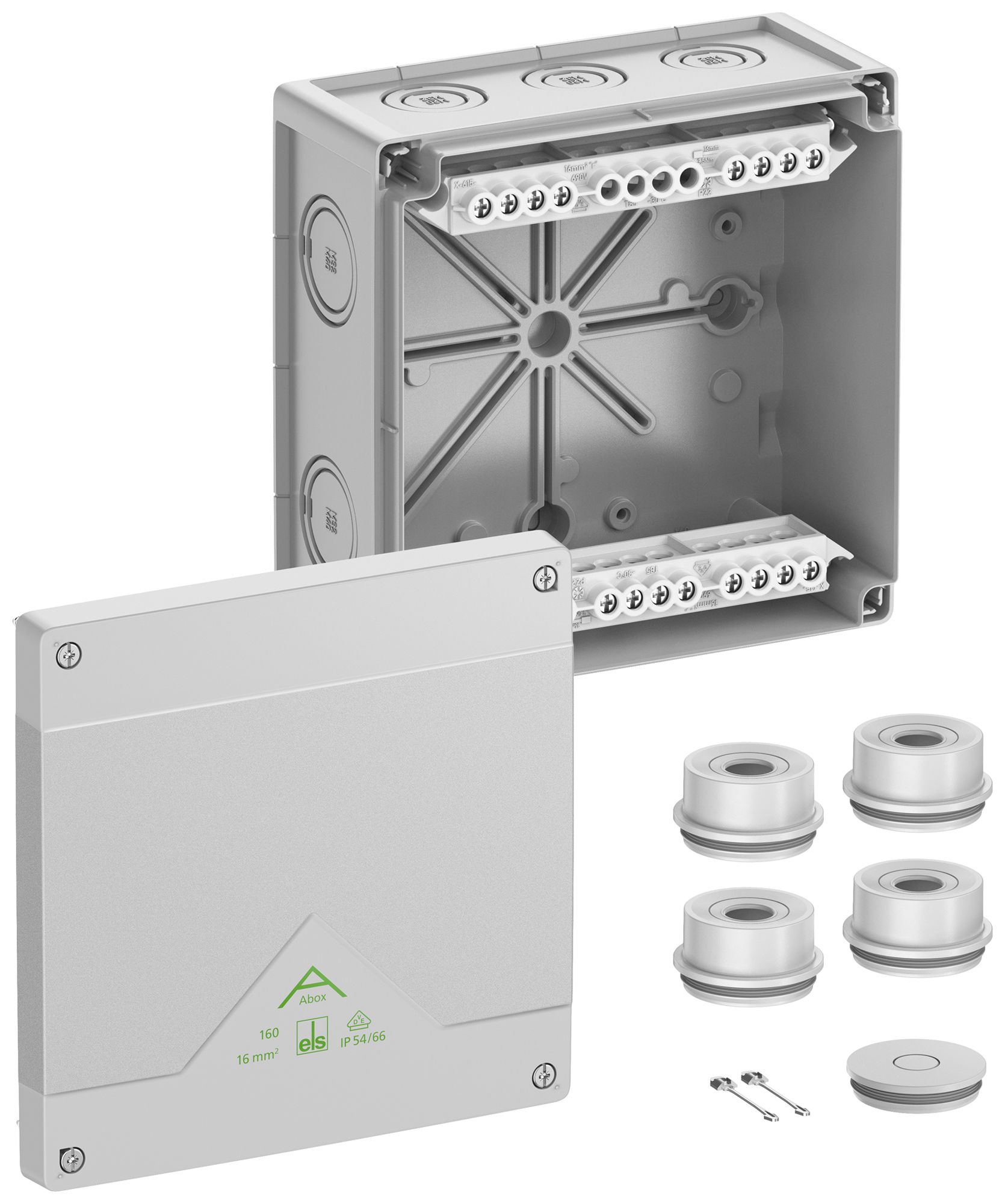 Boîte de dérivation AP Spelsberg Abox 160-16² 182×182×90mm IP66 gr