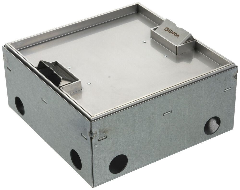 Boîte de sol Woertz WAK Cr 200×200×95mm hauteur de sol 95…140mm avec bord