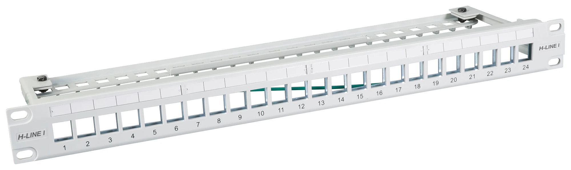 Panneau de distribution 19" H-LINE I 24-port Keystone vide blindé 1UH gris