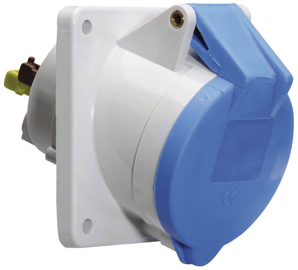 EB-Steckdose CEE Bals schräg 32A 5P 230V 9h IP44 Ni 85×85mm QC