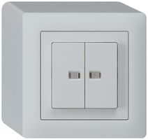 Contact à poussoir lumineux AP kallysto 2×AR/1L avec 2 lentilles gris clair