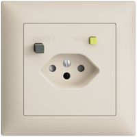 UP-Steckdose EDIZIOdue T13 FI 30mA FMI, shutter, crema