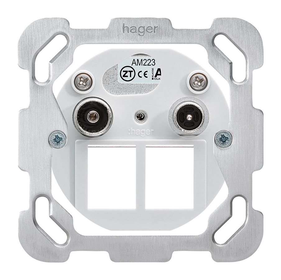 Intérieur pour prise multimédia Hager R/TV montage F 23dB 2GHz