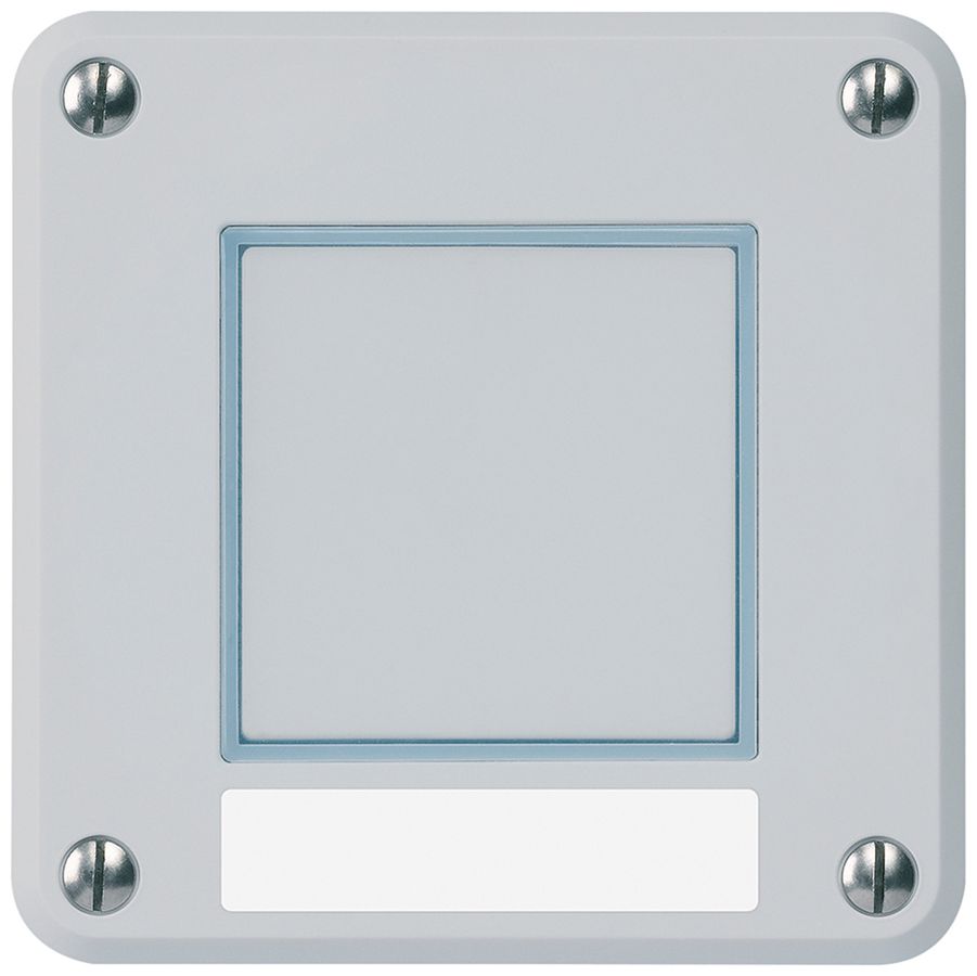 Poussoir de sonnerie ENC Hager robusto IP55 avec plaquette gris