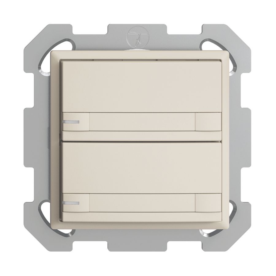 UP-KNX-Taster RGB EDUE, 250mW, m.RGB-LED, m.Papier., 2×Taste, 2×Tastenb., crema