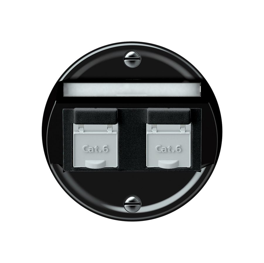 Anschlussdose origin 2×RJ45 8(8) Kat.6 schräg 60×60mm schwarz