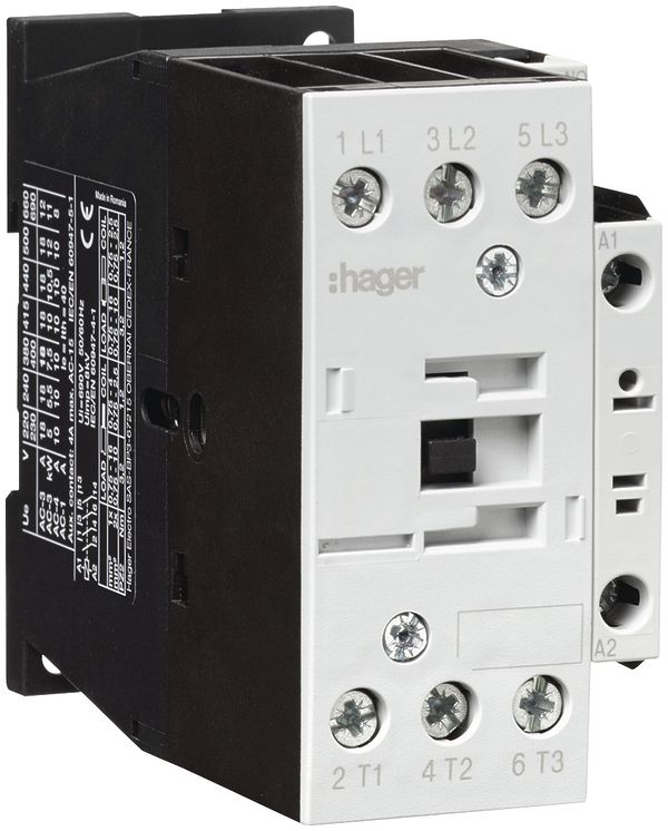 Leistungsschütz Hager 3P+1 Schliesser 25A bei AC-3 Spulenspannung 24VAC