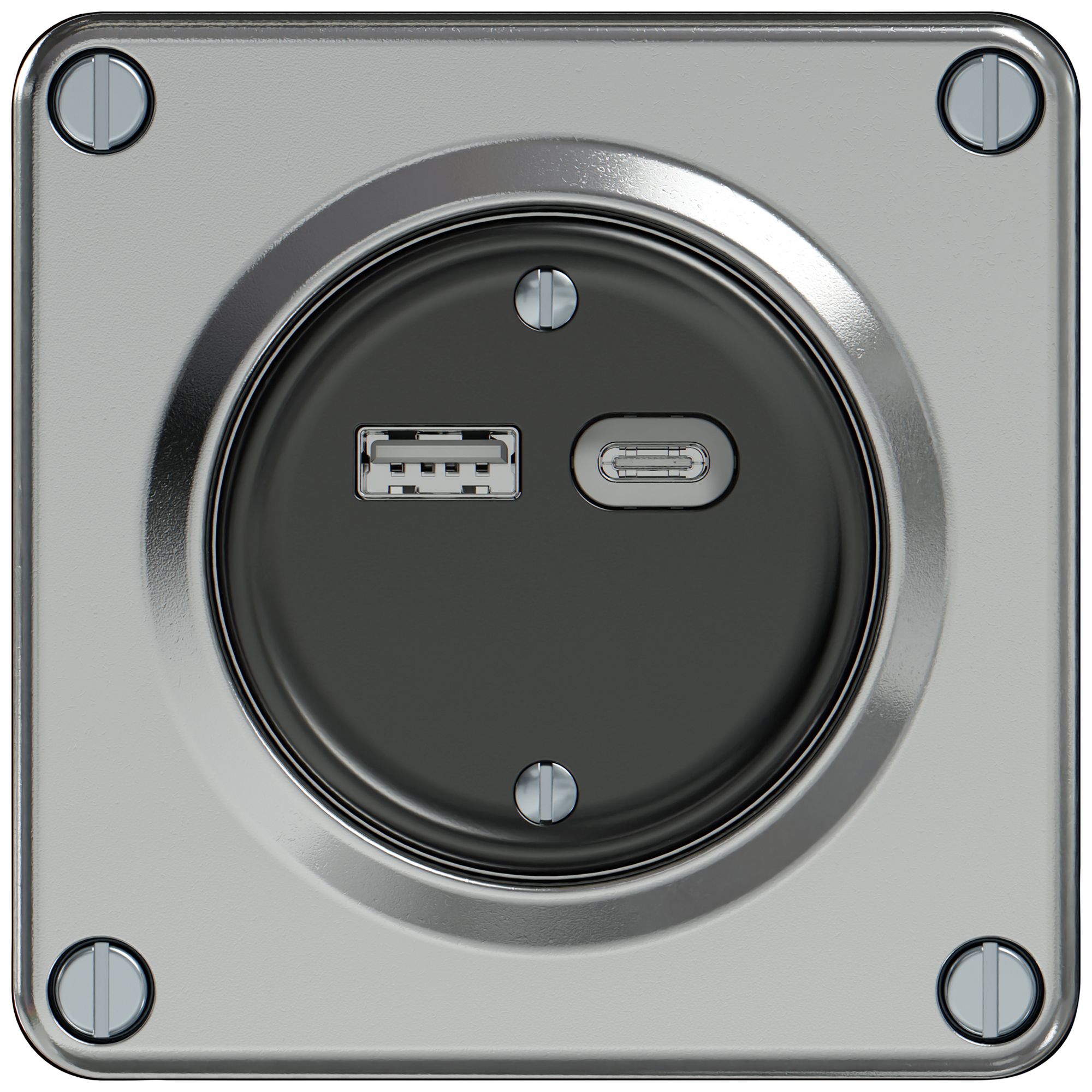 Prise de charge USB ELEMENT 1×USB-A 1×USB-C 3600mA aluminium