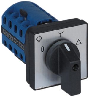 EB-Drehschalter K&N, 50A/660V 3L, Griff sz, 64×64mm, Ø 9mm, "0-Y-∆"