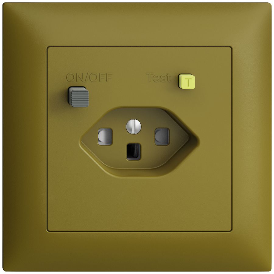 UP-Steckdose EDIZIOdue T23 FI 30mA FMI, shutter, olive