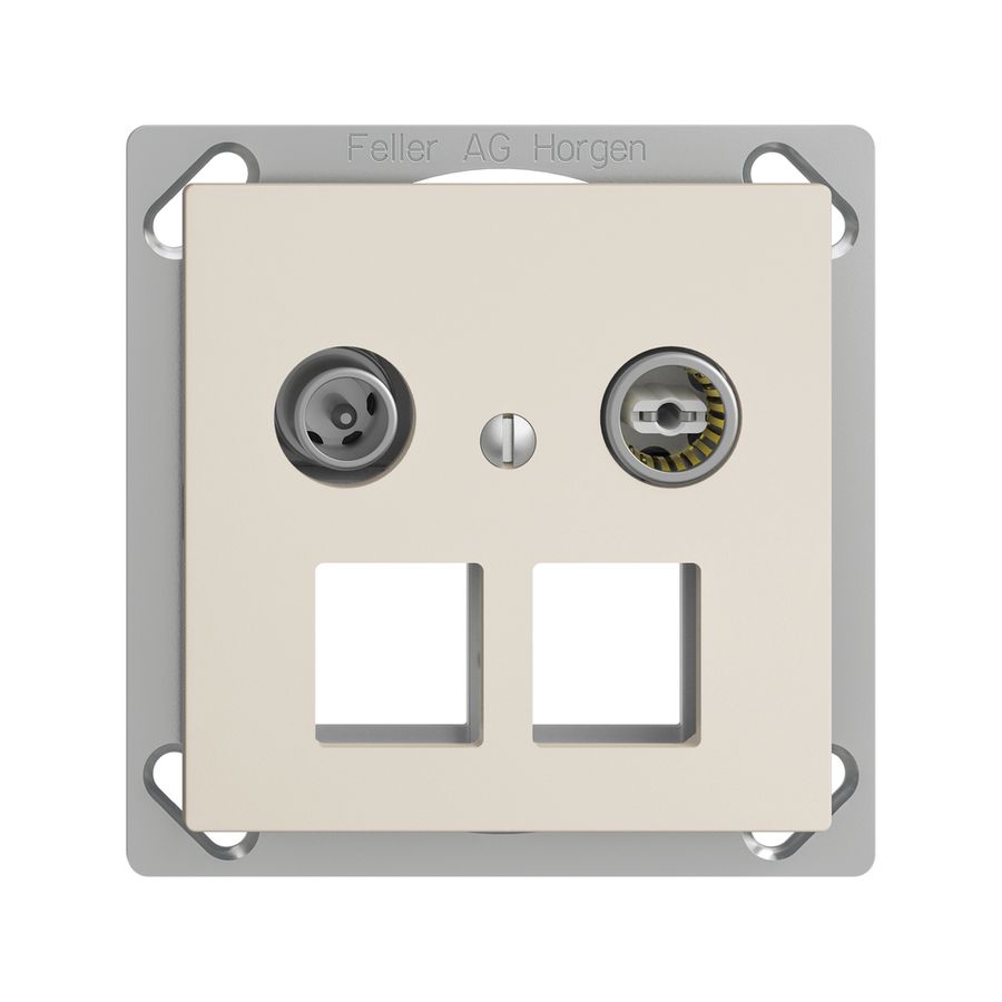 Prise multimédia 4dB INC Edue FM.TE, prise de dérivation, p.2×RJ45 Keystone, cr